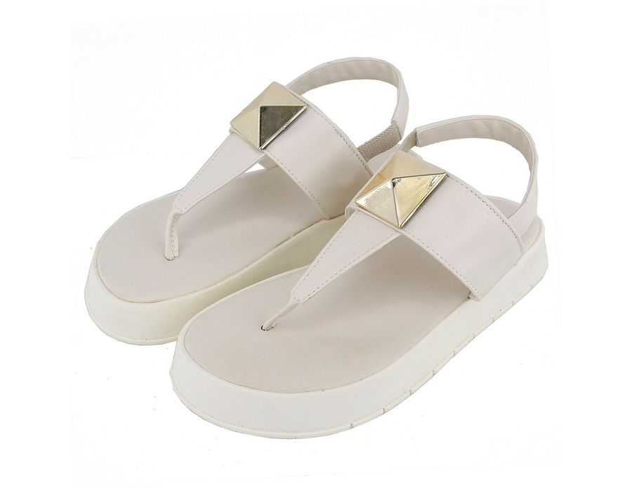 Sandália Flatform Cintia Off White | KUENTO SHOES